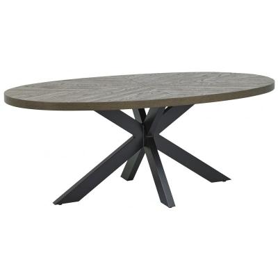 Bohemia Fumed Oak Oval Dining Table
